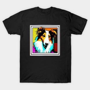 Pop art of a Collie T-Shirt